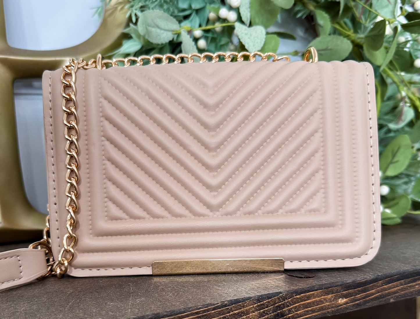 Leather Chevron Crossbody