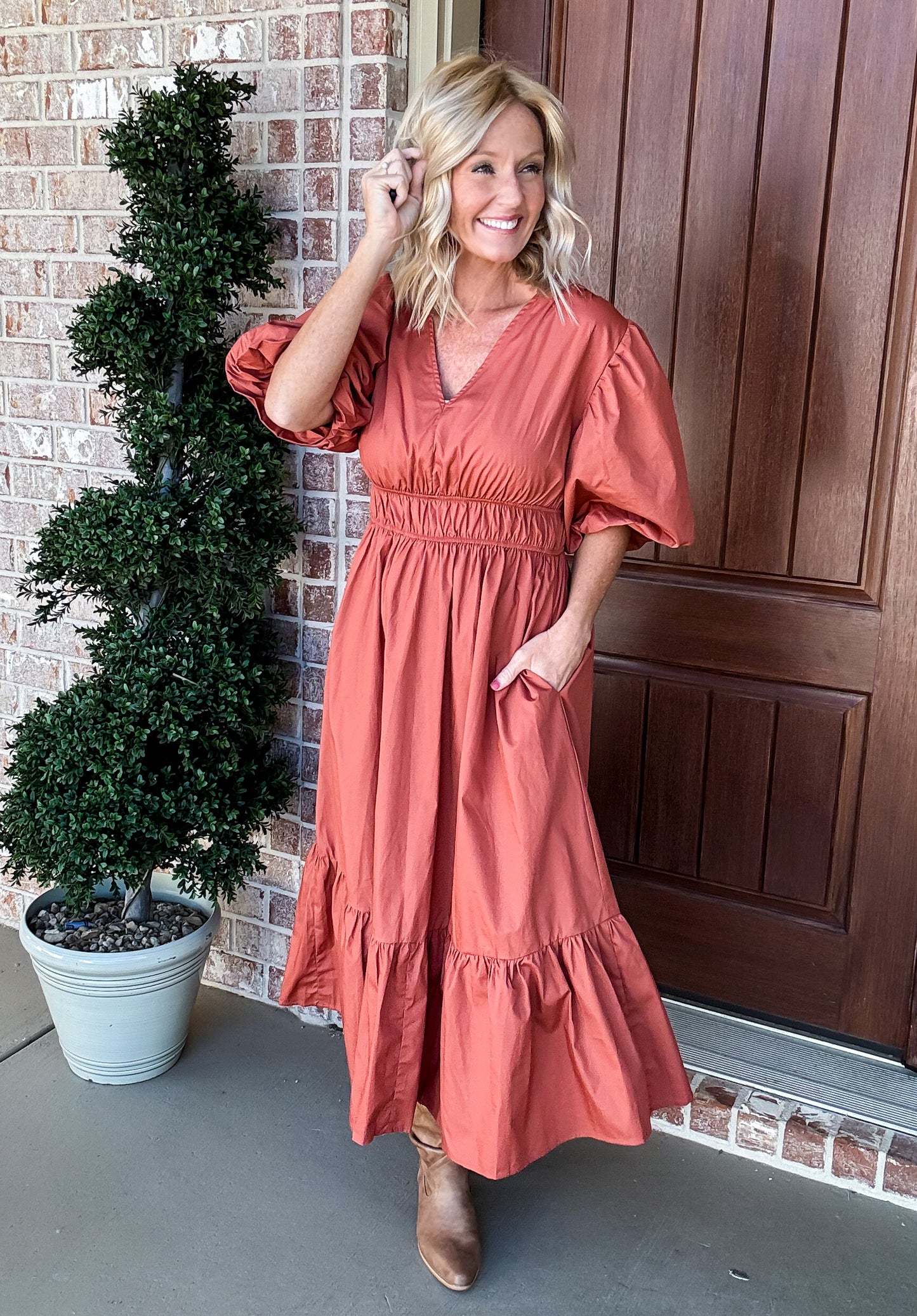 Brynlee Bubble Sleeve Dress