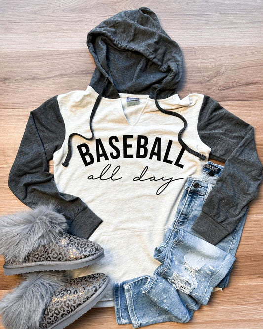 Baseball All Day Hooded Pullover
