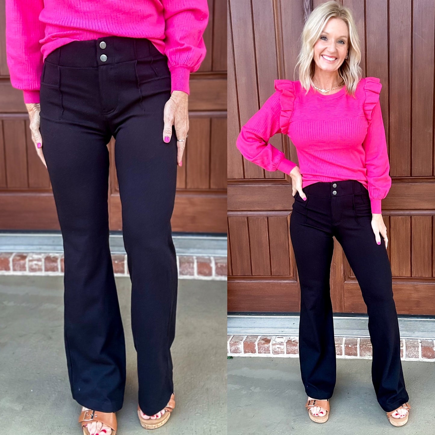 The Amelia Cotton Stretch Twill Flared Pants