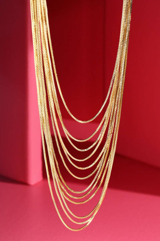 12 Layer Box Chain Necklace