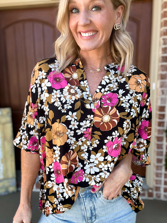 Take Another Chance Floral Print Top