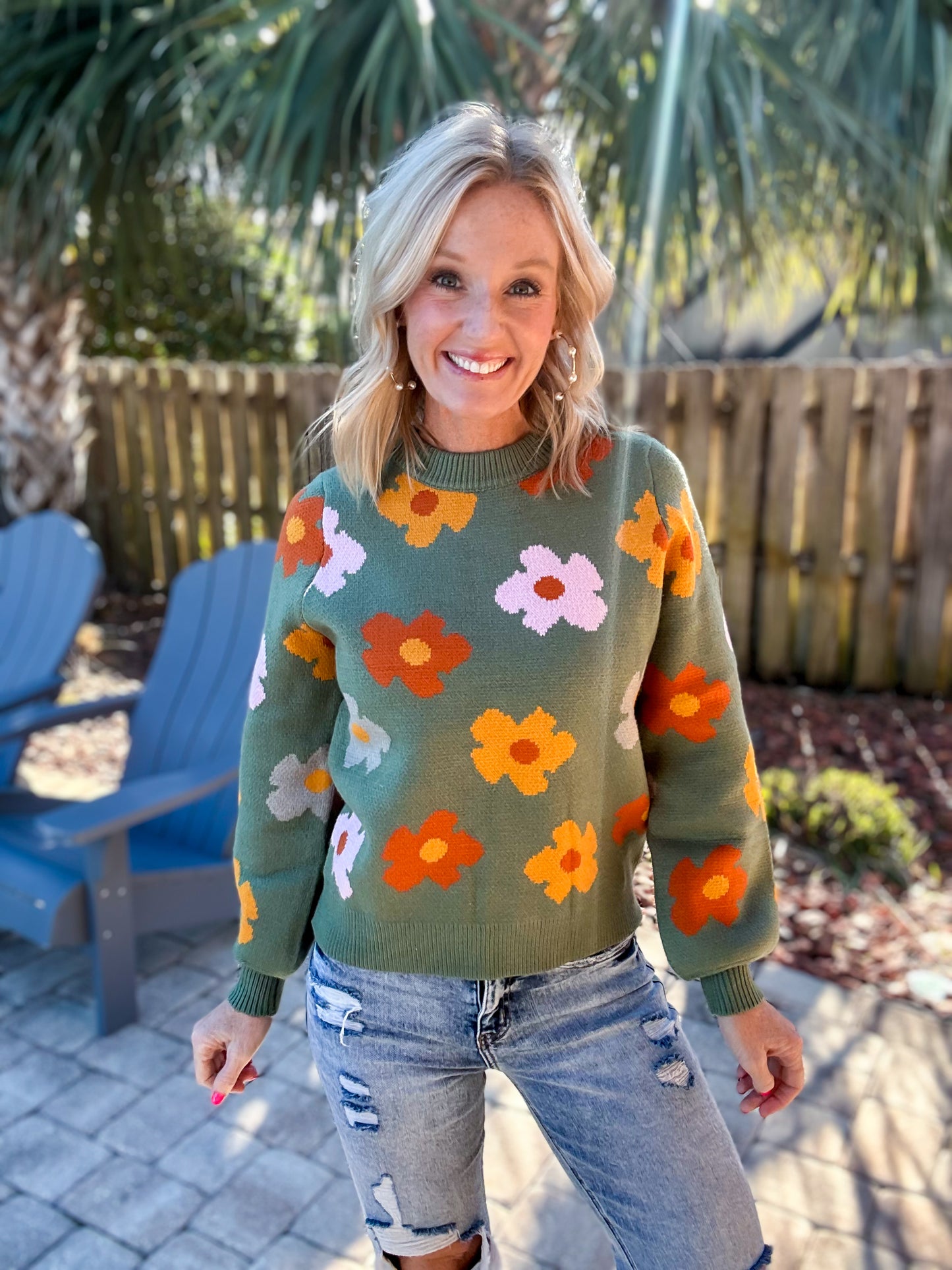 Throwback Spring Floral Sweater