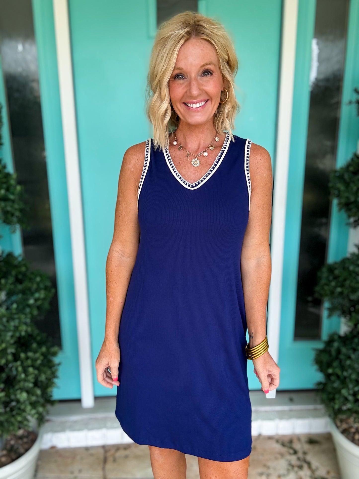 Airloom Embroidered Stitch Dress
