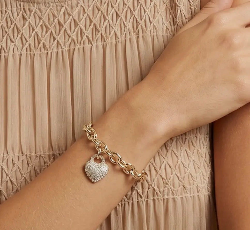 Heart Charm Chain Bracelet