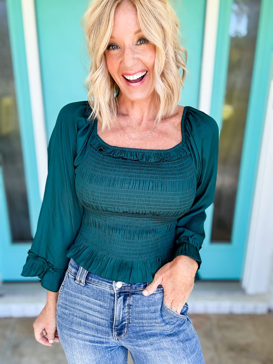 Forever Forest Smocked Top