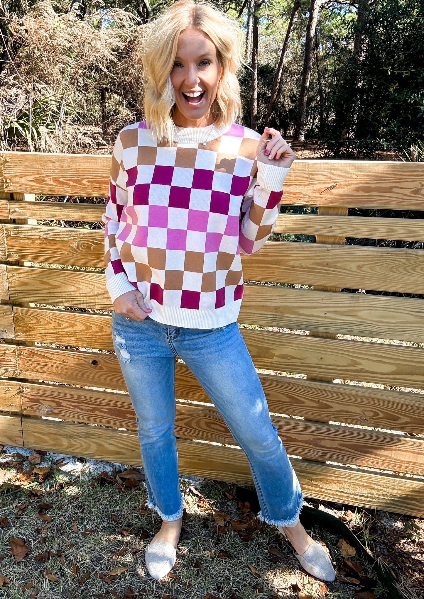 Chic in Checkers Sweater