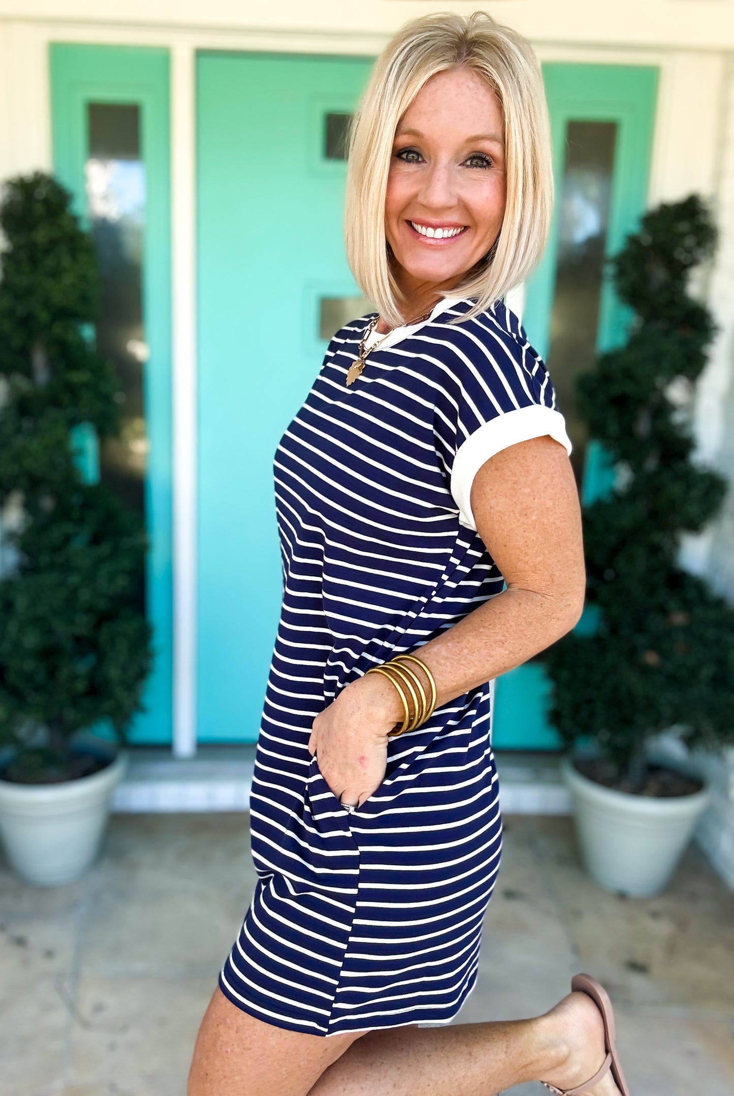 Throw On & Go Striped Dress