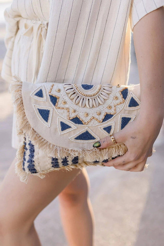 Shells&Beads Fringe Clutch