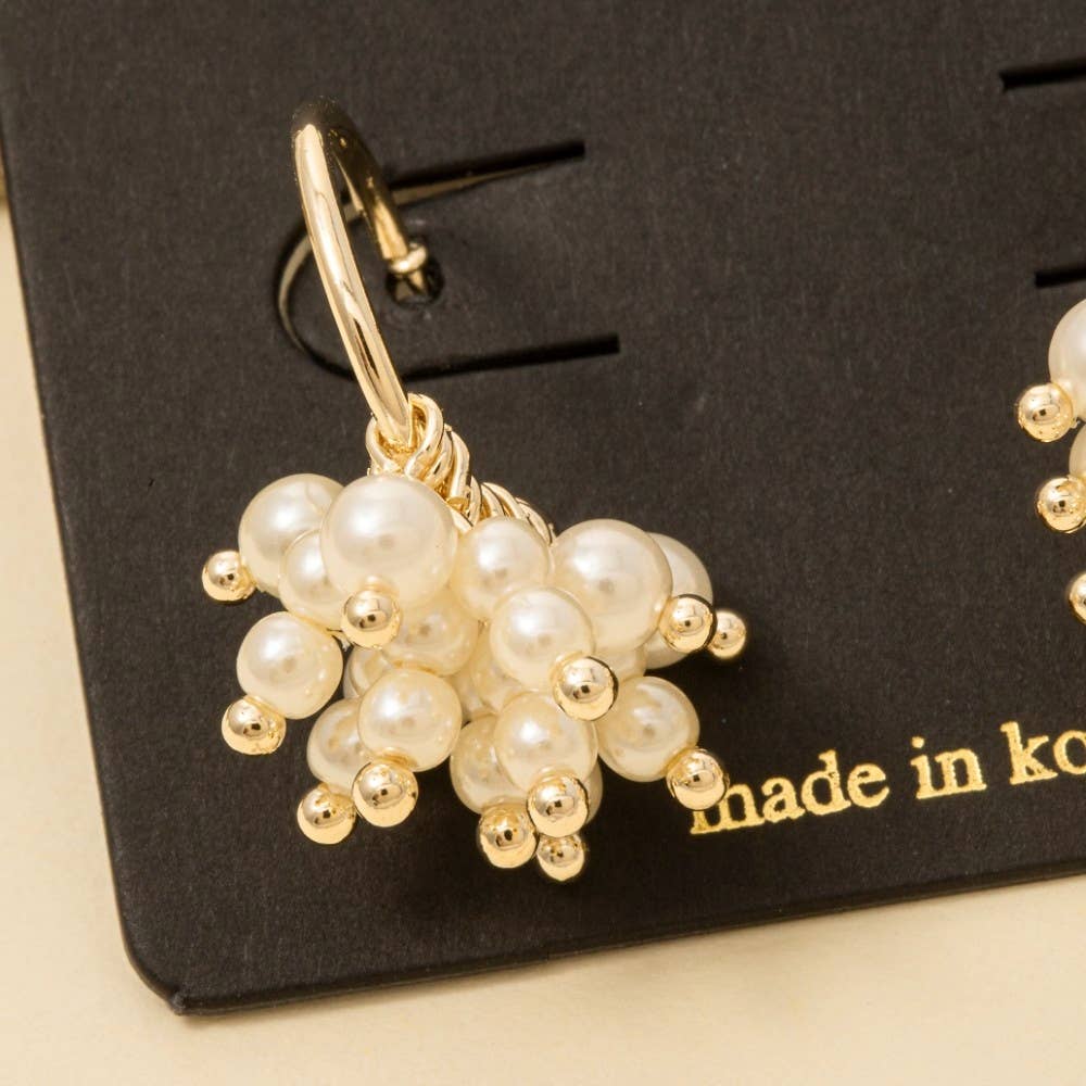 Pearl Beaded Fringe Drop Earrings