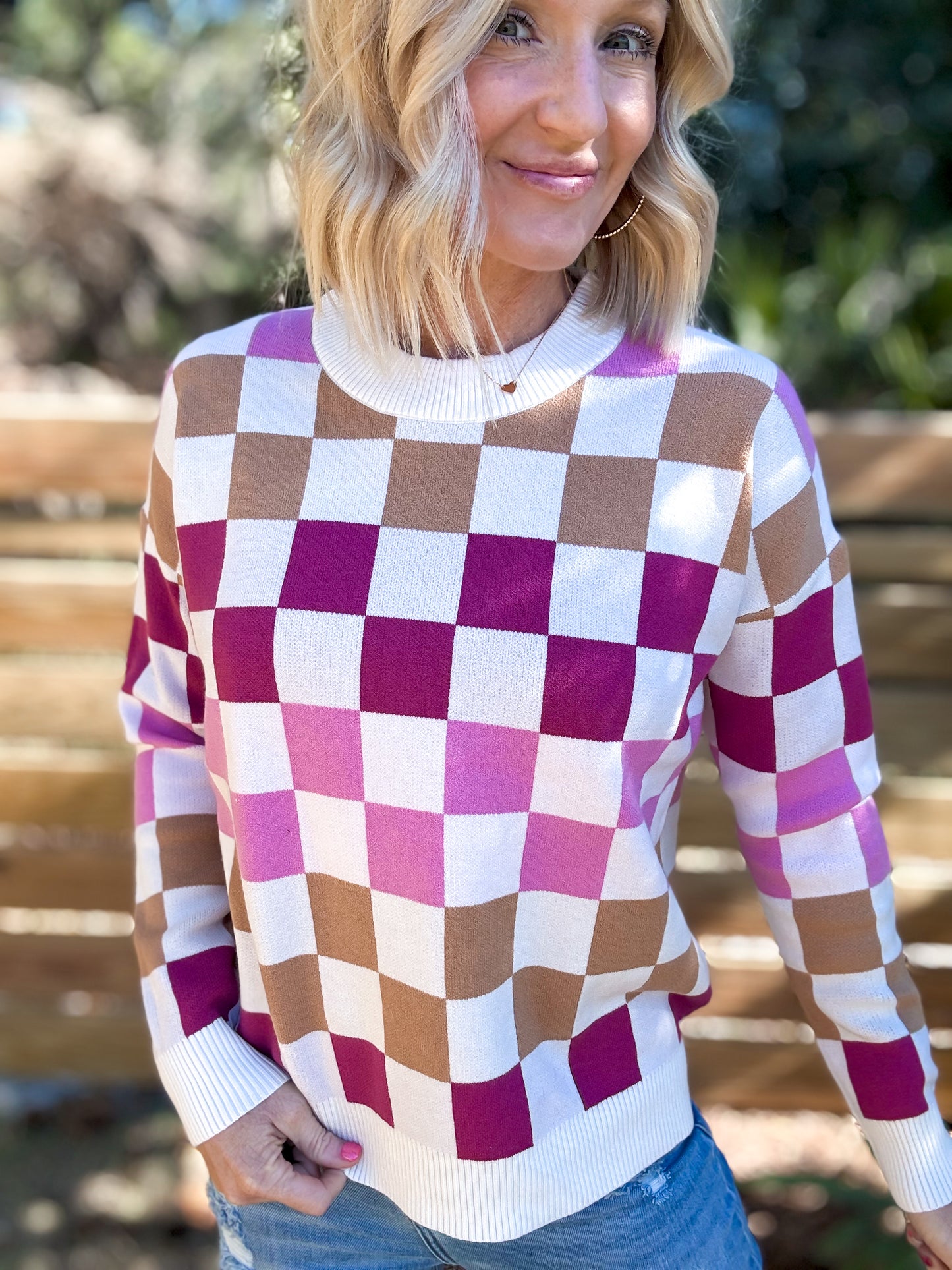 Chic in Checkers Sweater