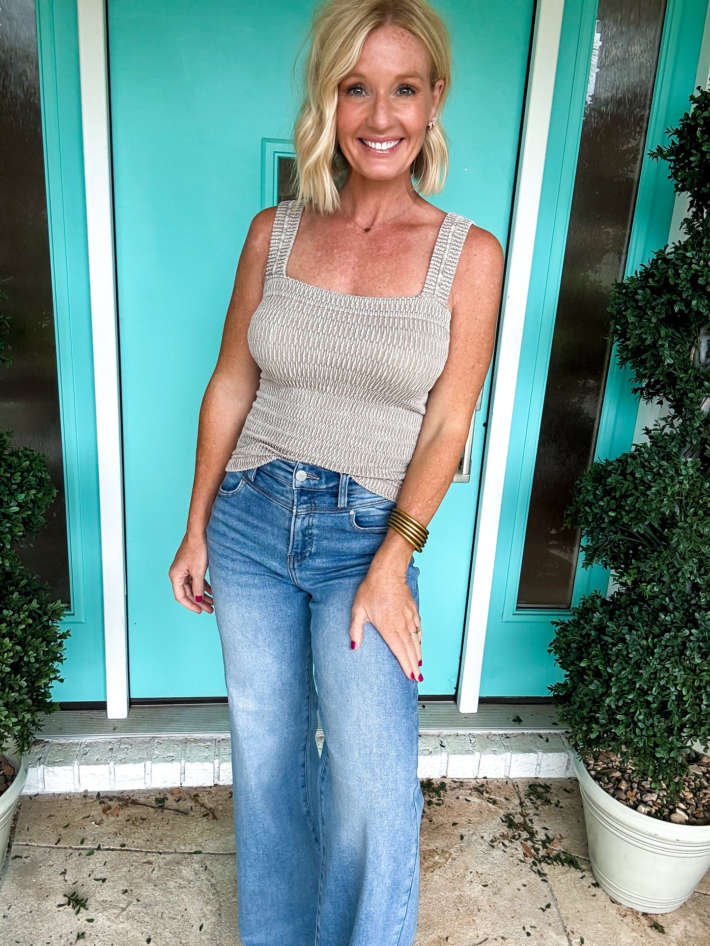 Front Yoke Wide Leg Jeans by Risen