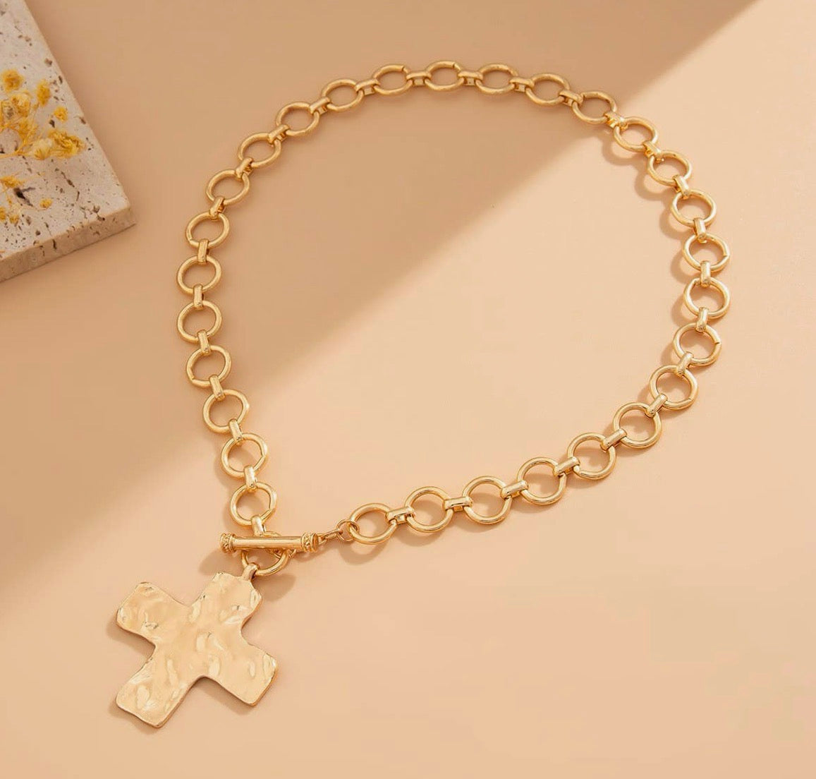 Oversized Cross Toggle Neclace