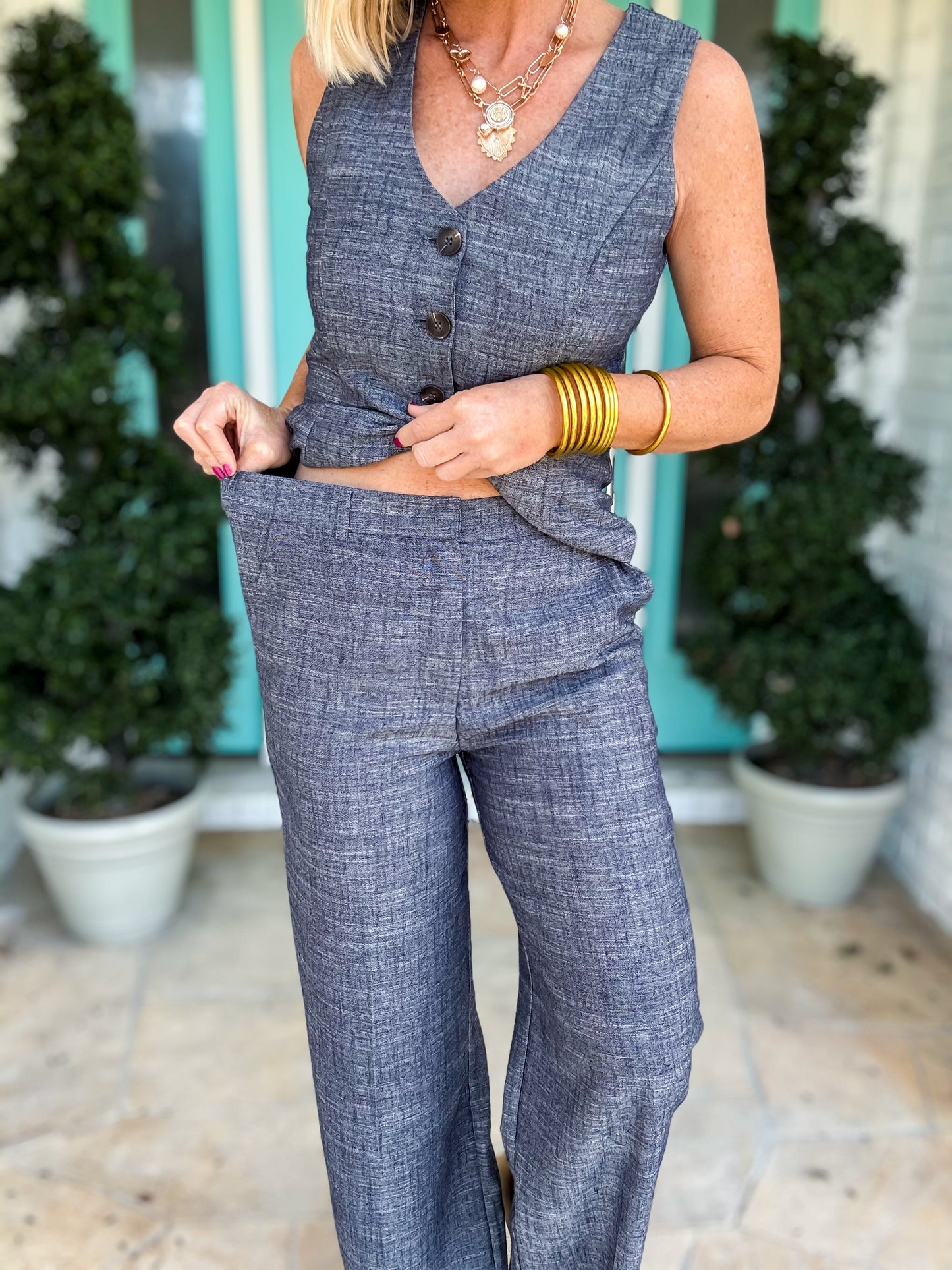 Blue Slate Denim Set