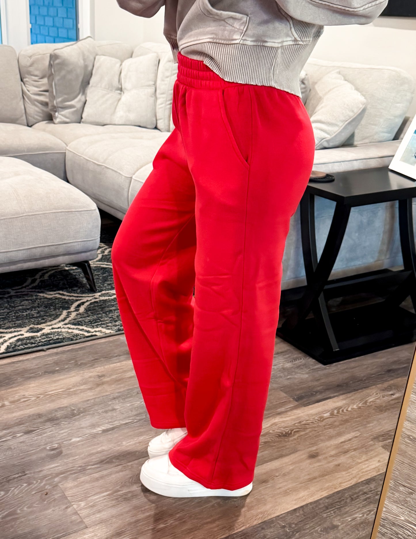 Fuzzy Fleece Wide Leg Sweatpants