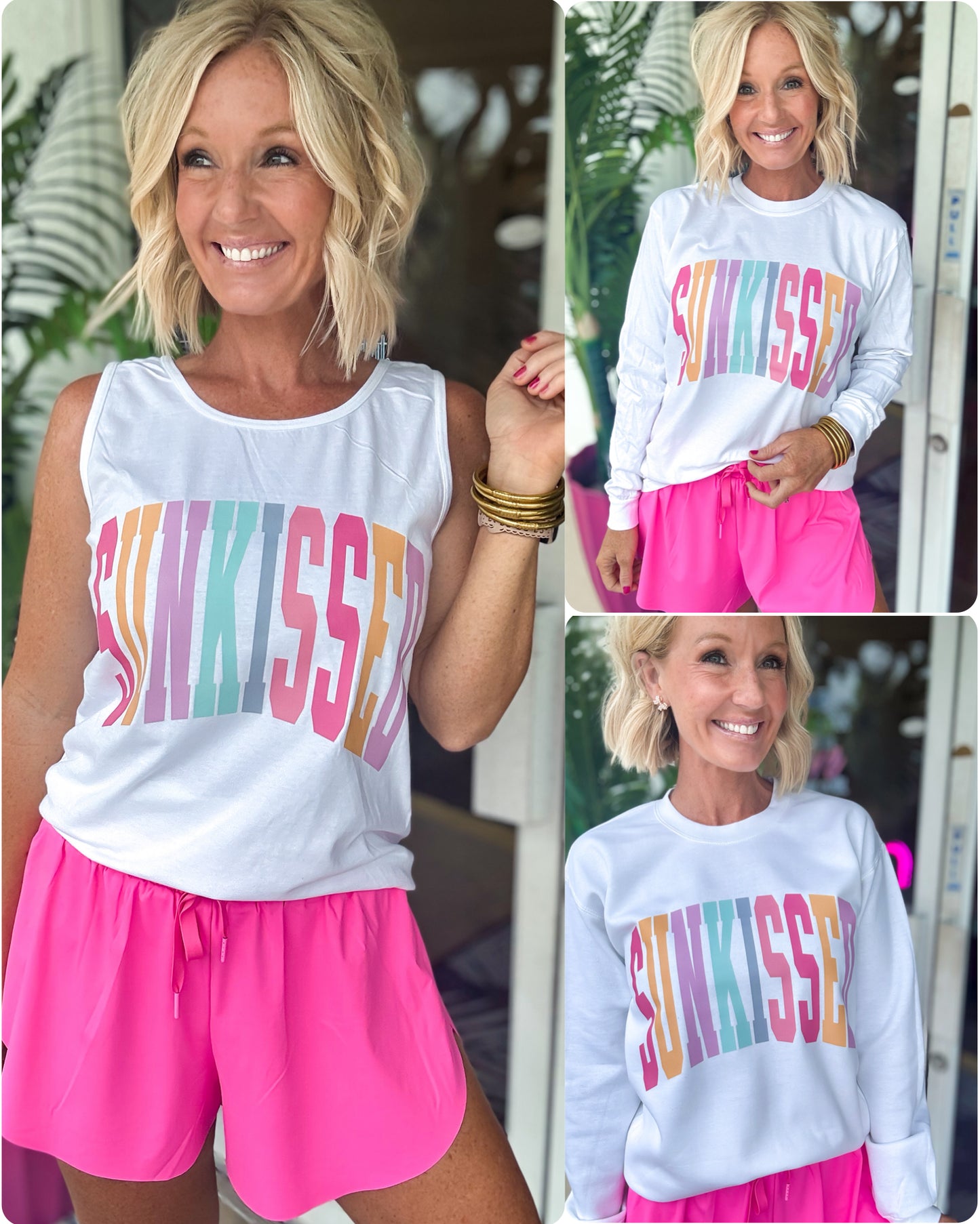 Multi Color SUNKISSED Graphic Top