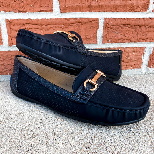 The Brooklyn Buckle Flats -- Black