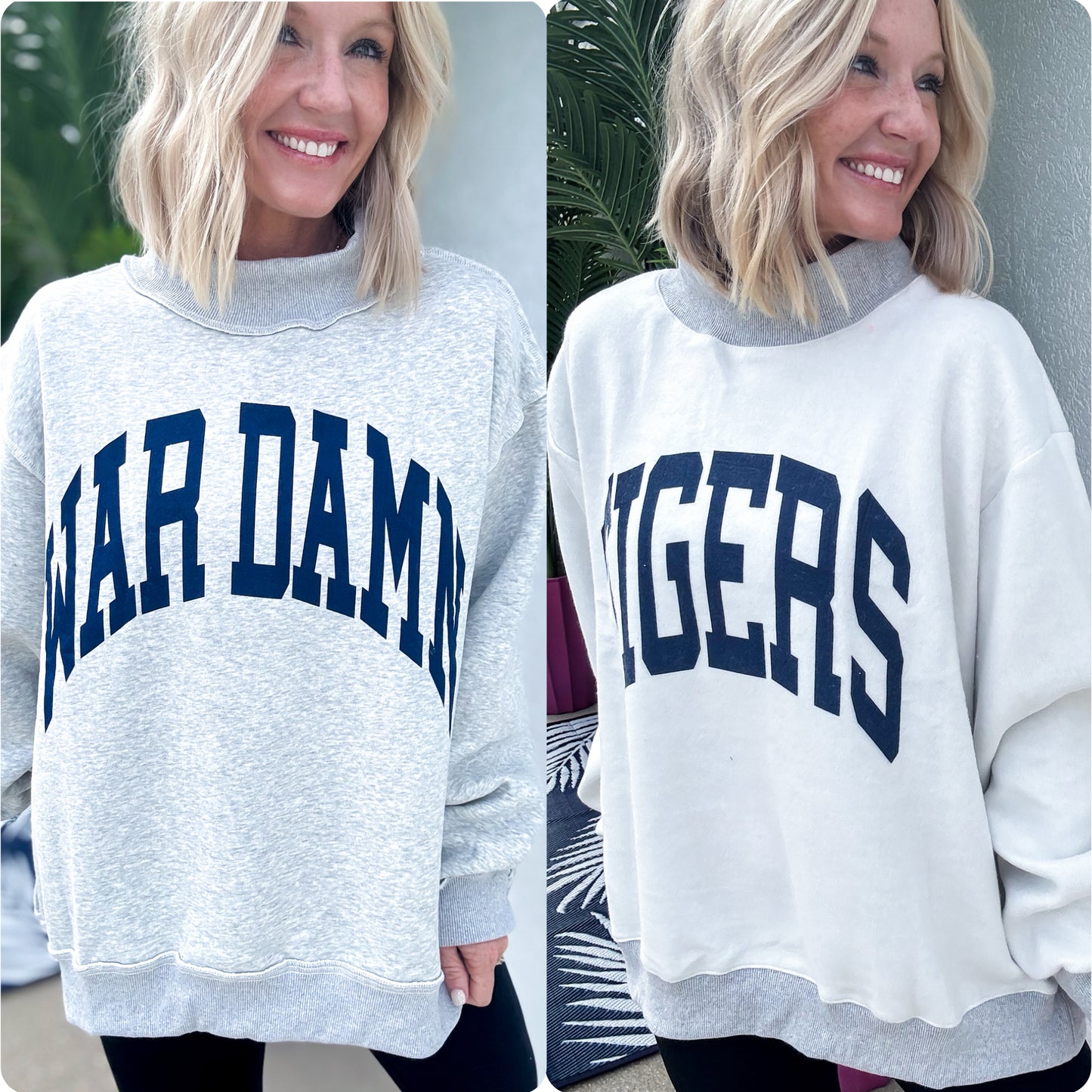 Auburn Reversible Mock Neck Sweatshirt