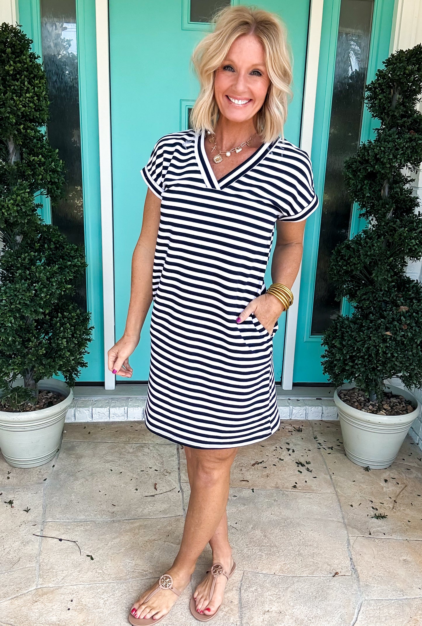 BBQ Weather Striped Dress