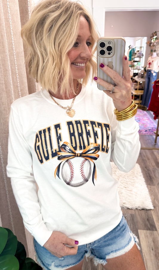 Gulf Breeze Baseball Bow Long Sleeve Tee