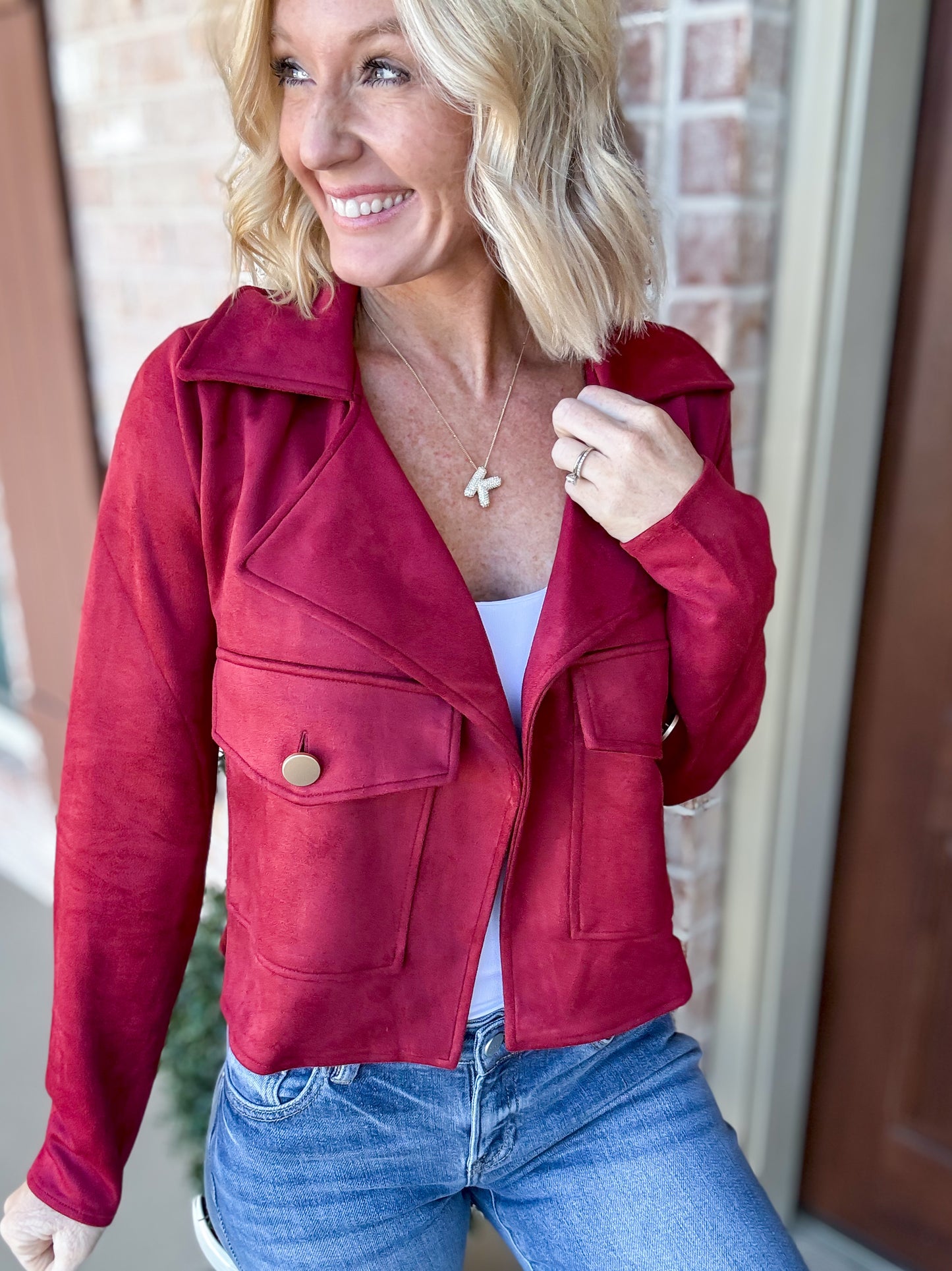 Merlot Maven Suede Jacket