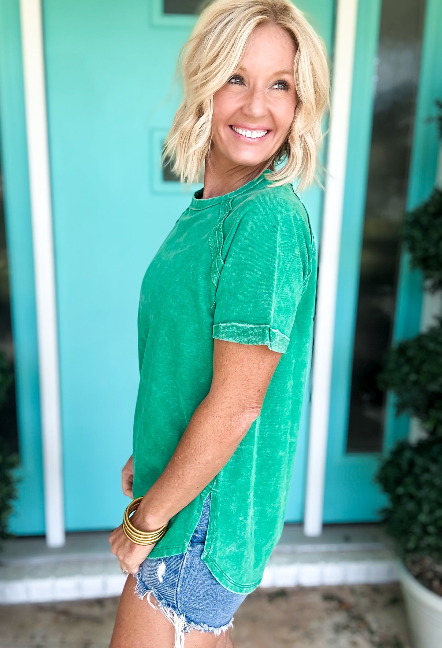 Live In It Curved Hem Tee