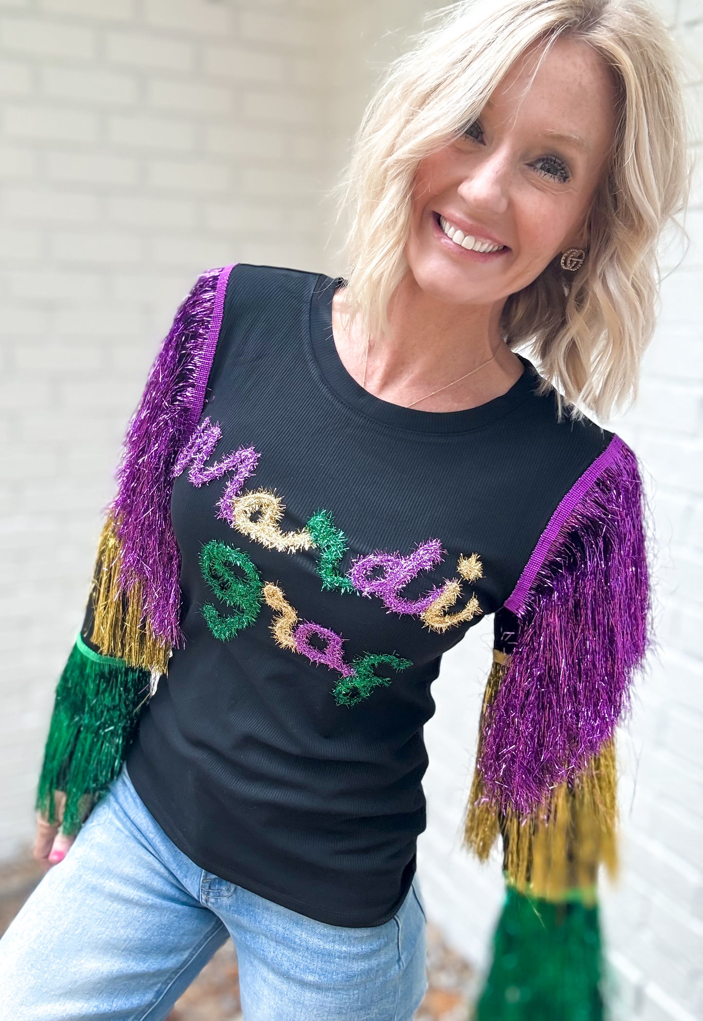 Tiered Tinsel Fringe Mardi Top