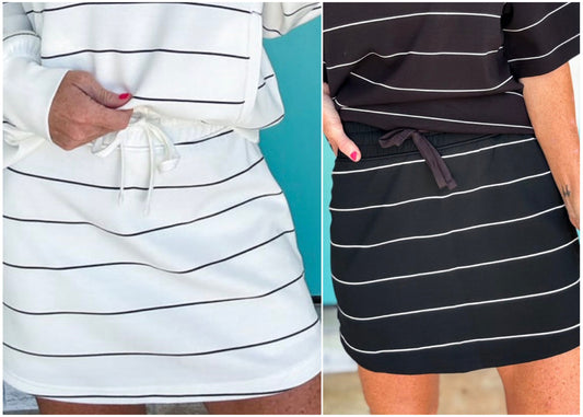 Layla Luxe Scuba Striped Skort