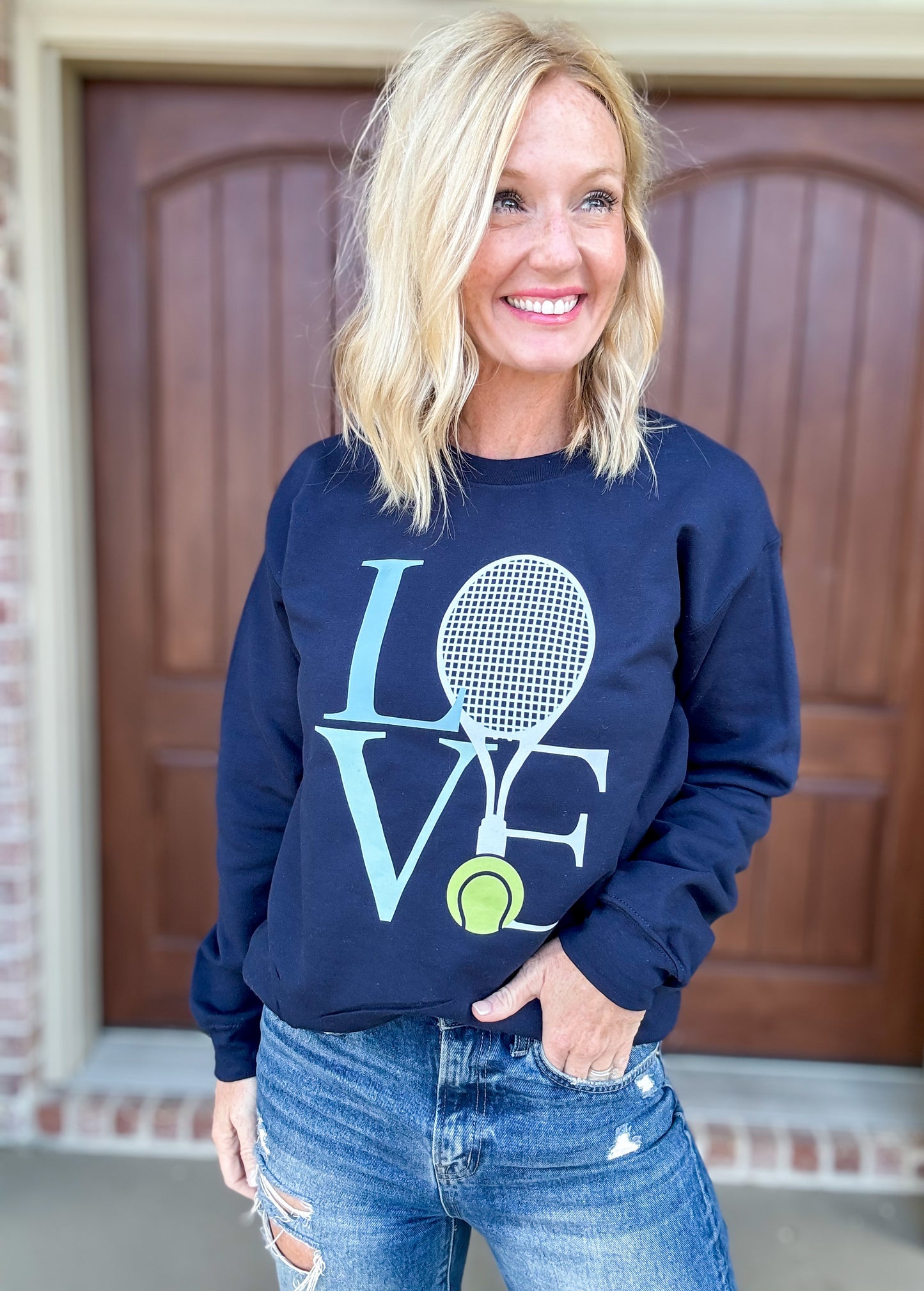 Tennis Love Navy Sweatshirt