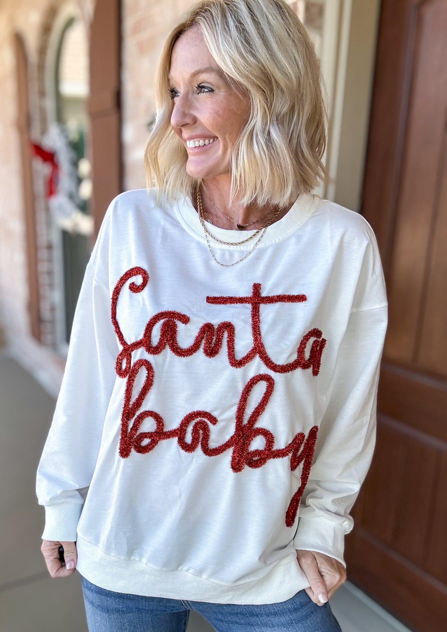 Santa Baby Tinsel Top