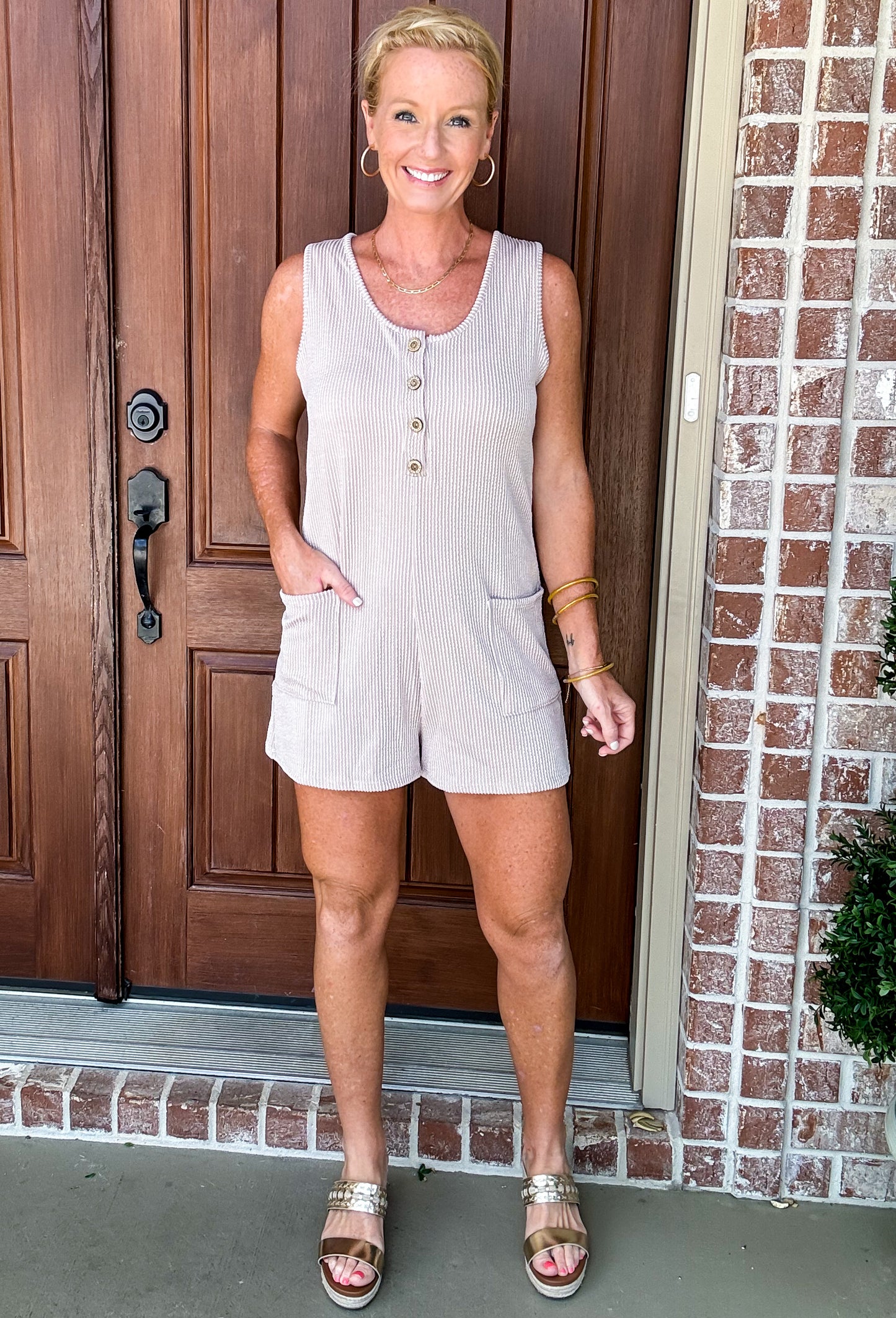 Forever Front Button Romper