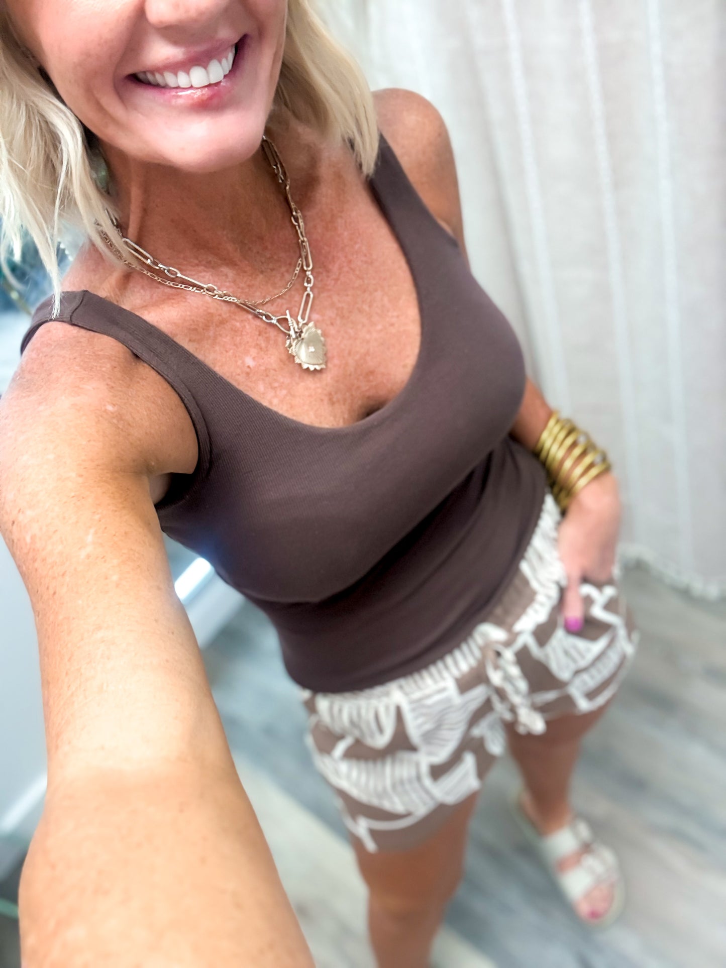 Tiffany Ribbed Tank w/ Built-In Bra