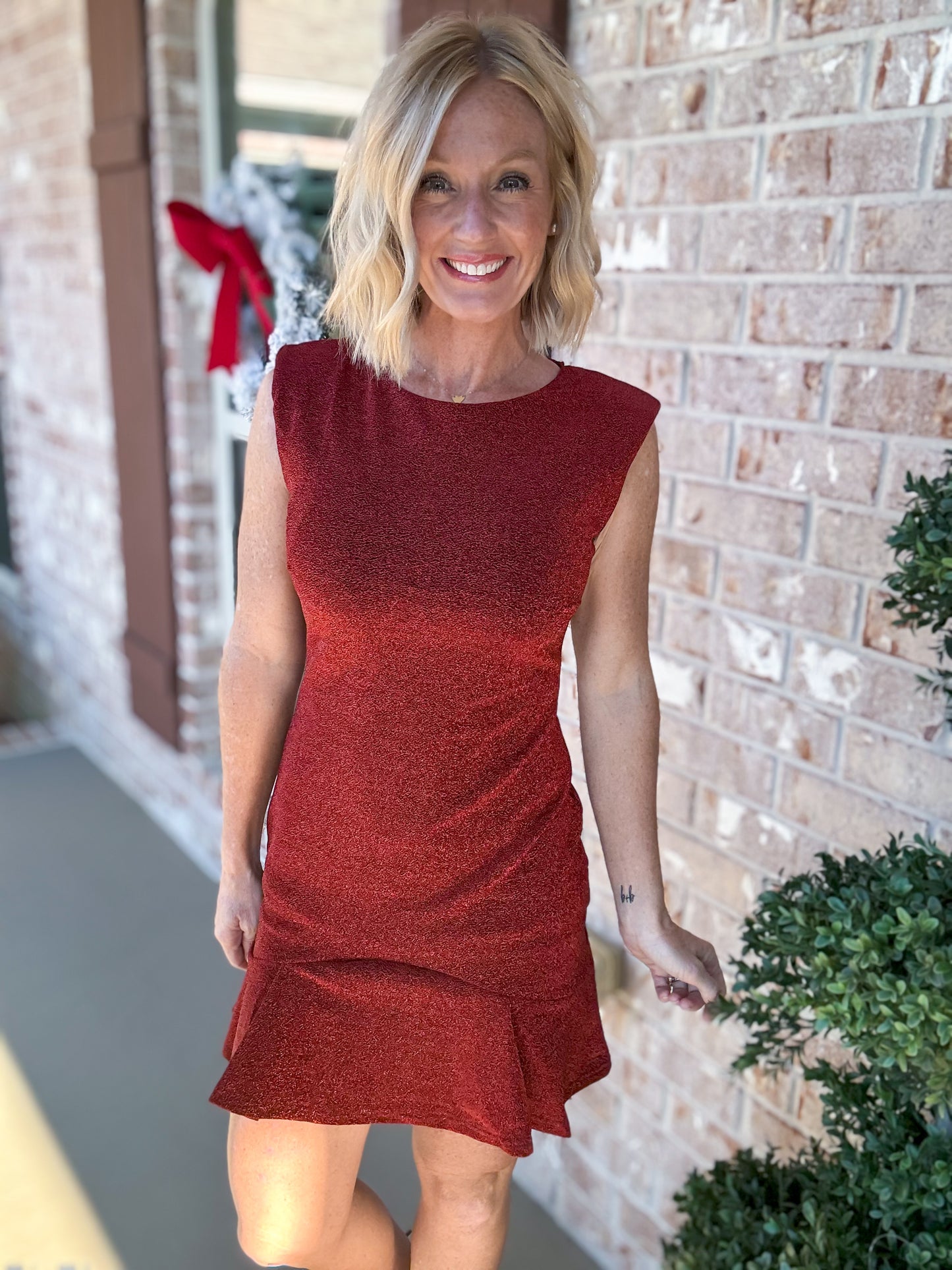 For the Holidays Metallic Dress