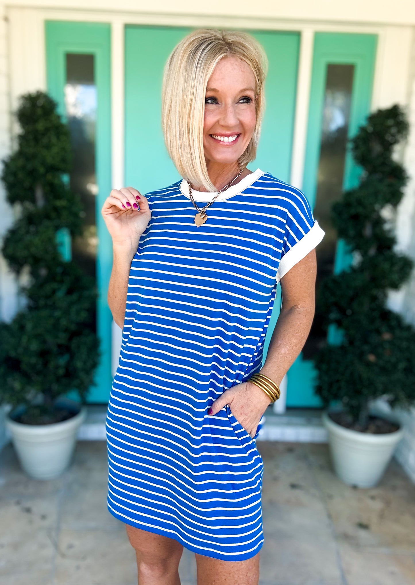 Throw On & Go Striped Dress