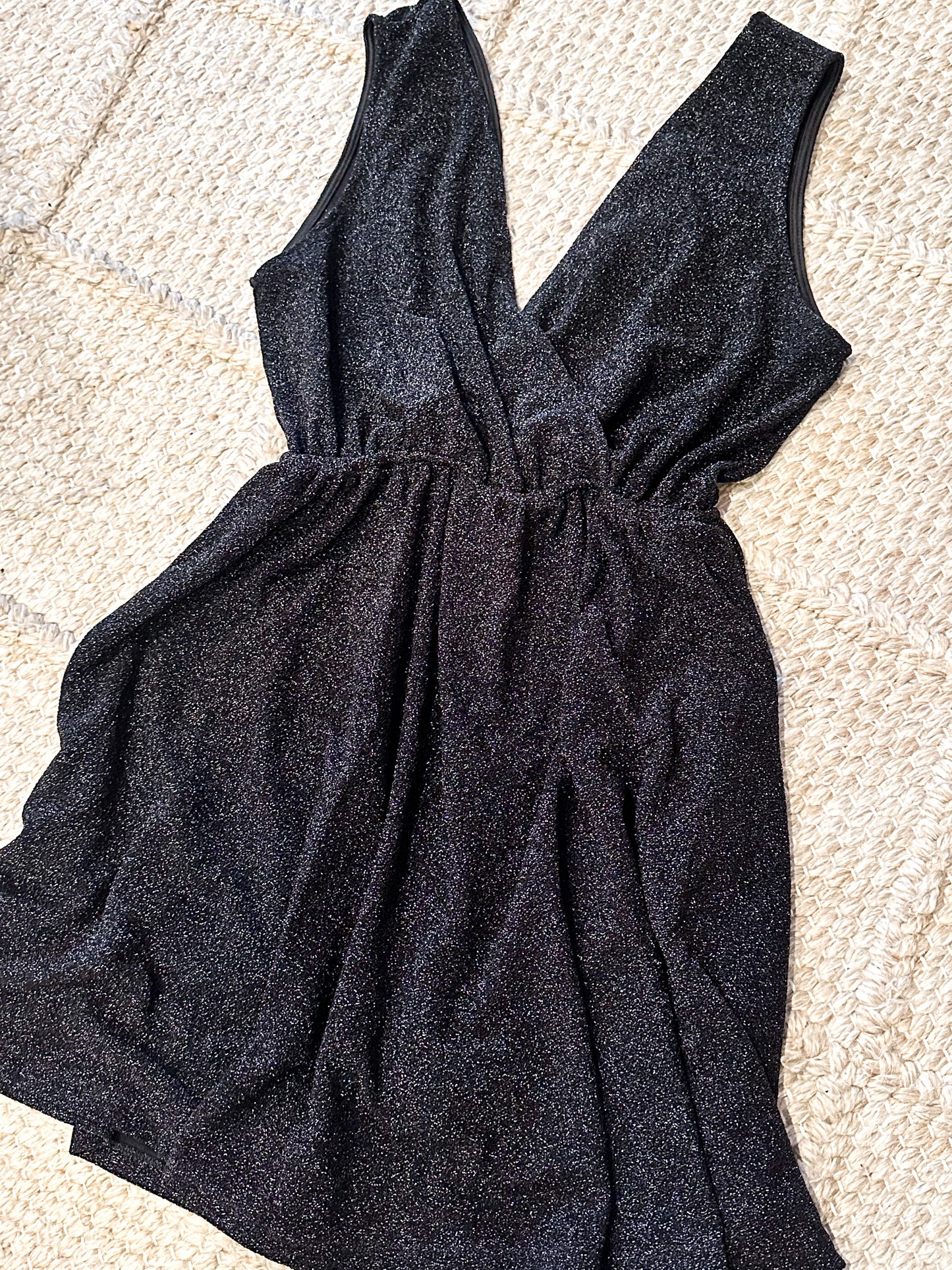The Andy Metallic Dress w/Shorts - Black
