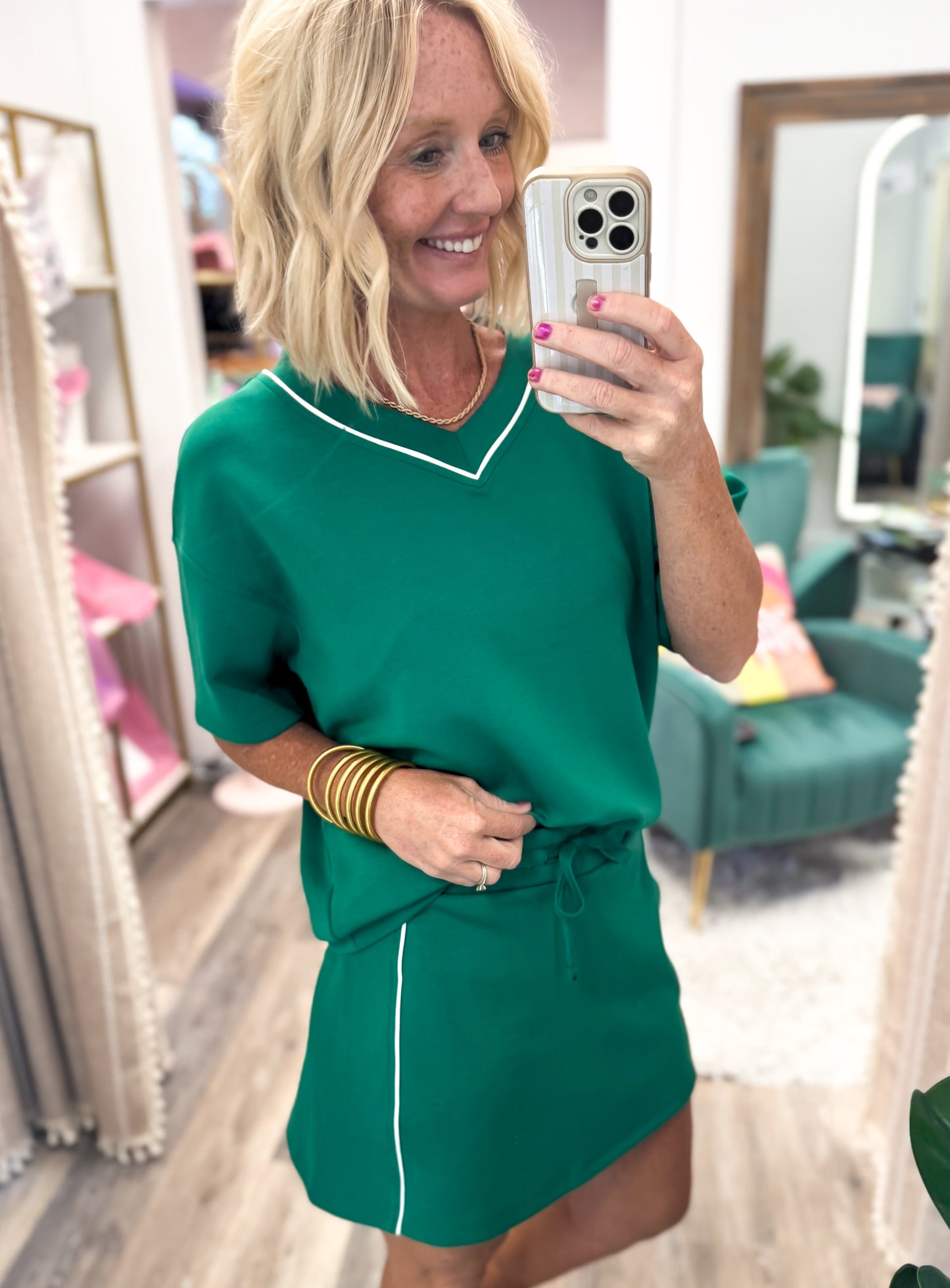 Line Drive Scuba Skort Set