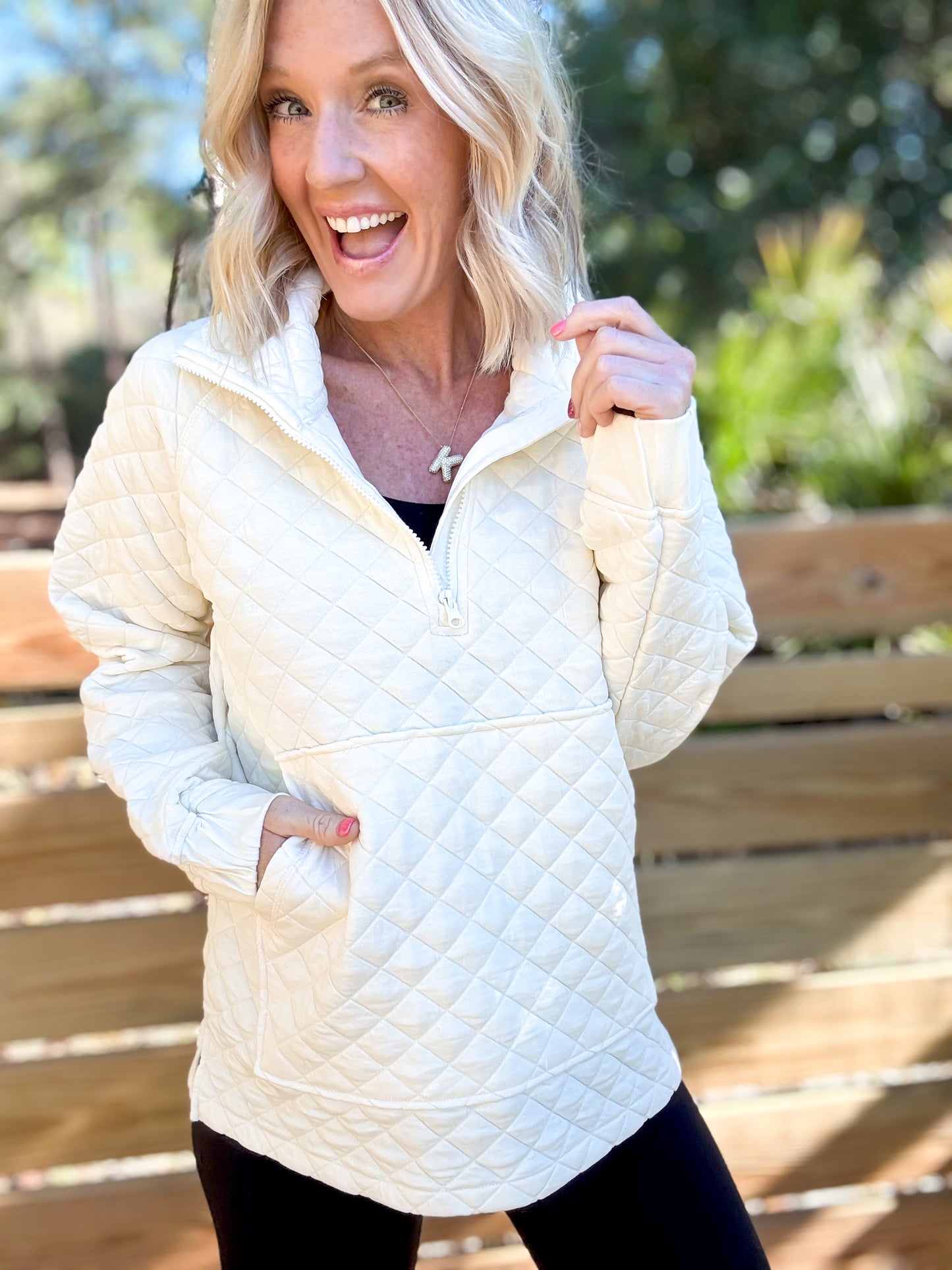 Quilted Bliss Pullover by Mono B