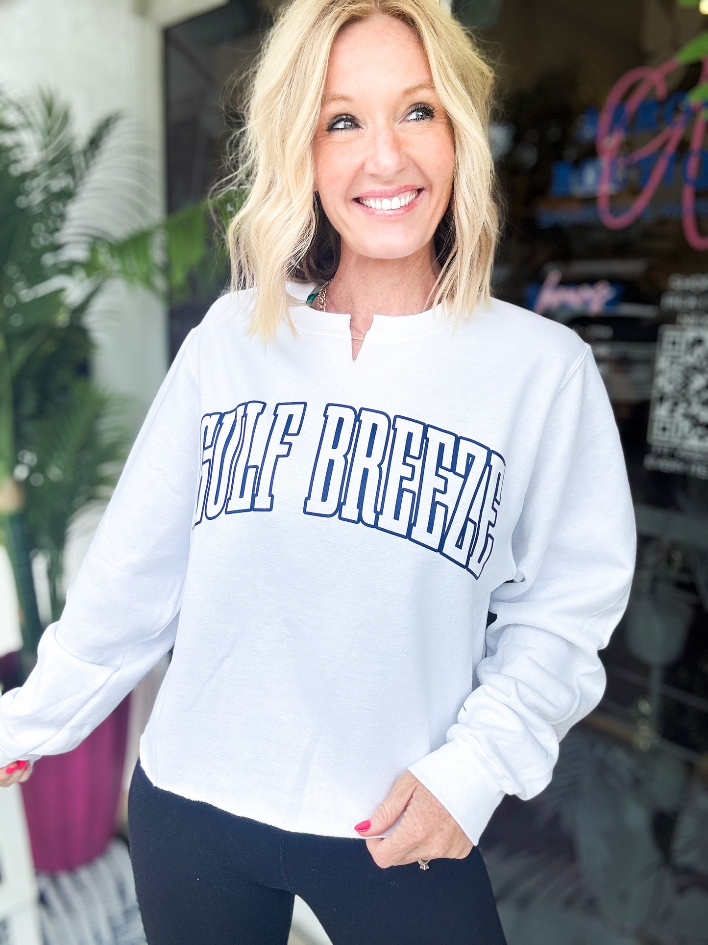 GULF BREEZE Raw Edge Pullover