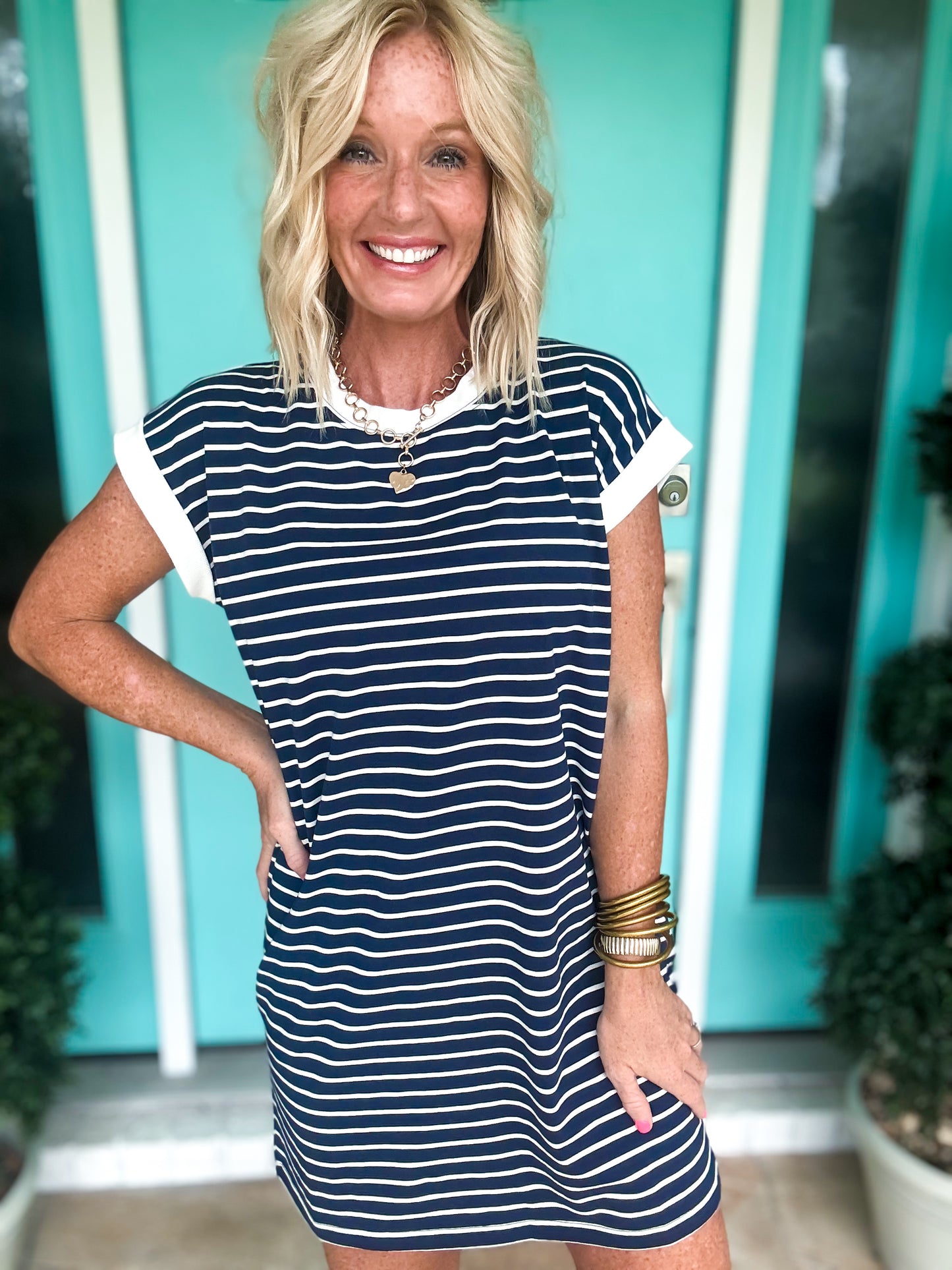 Throw On & Go Striped Dress