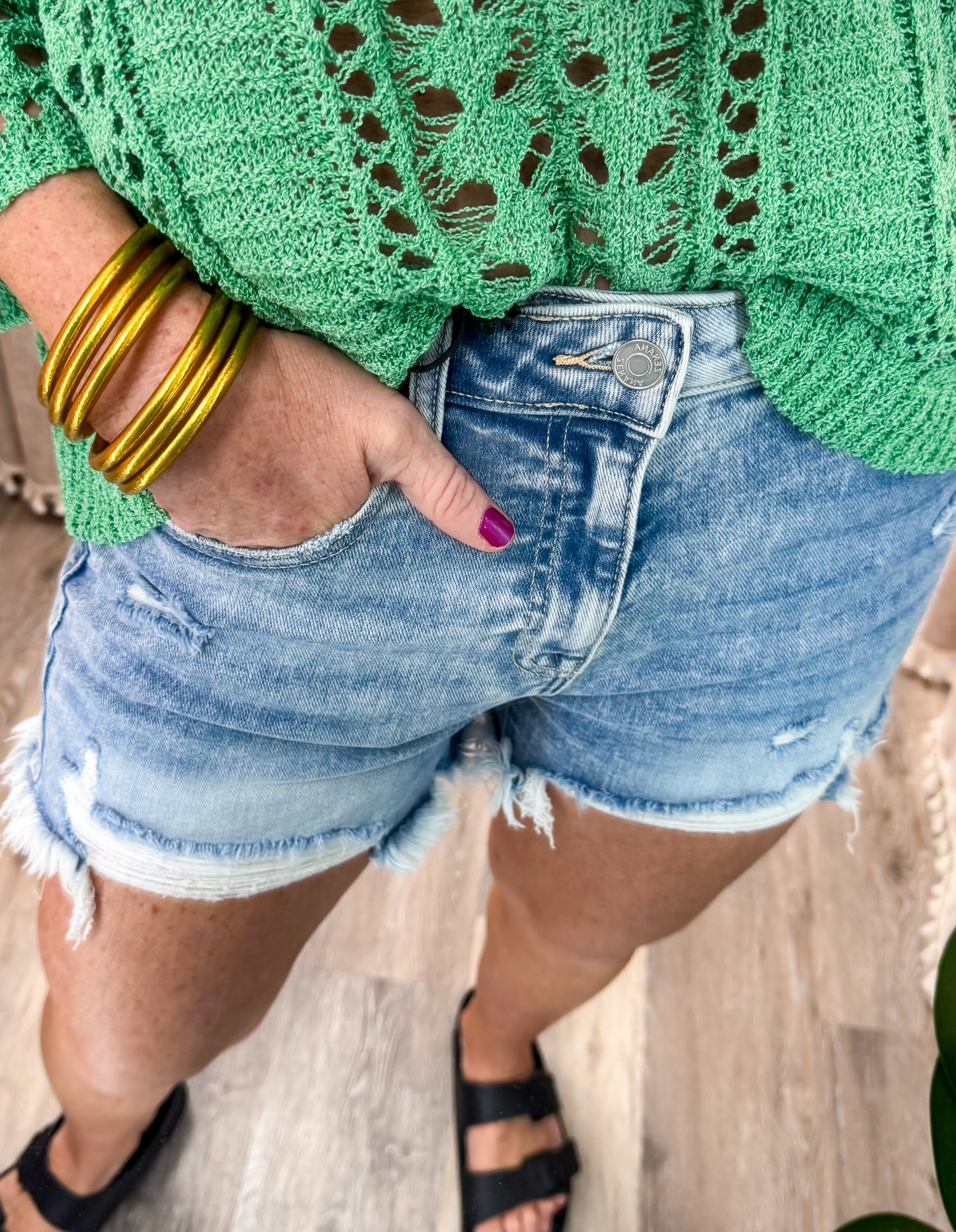 Sun Soaked Stretchy Denim Shorts