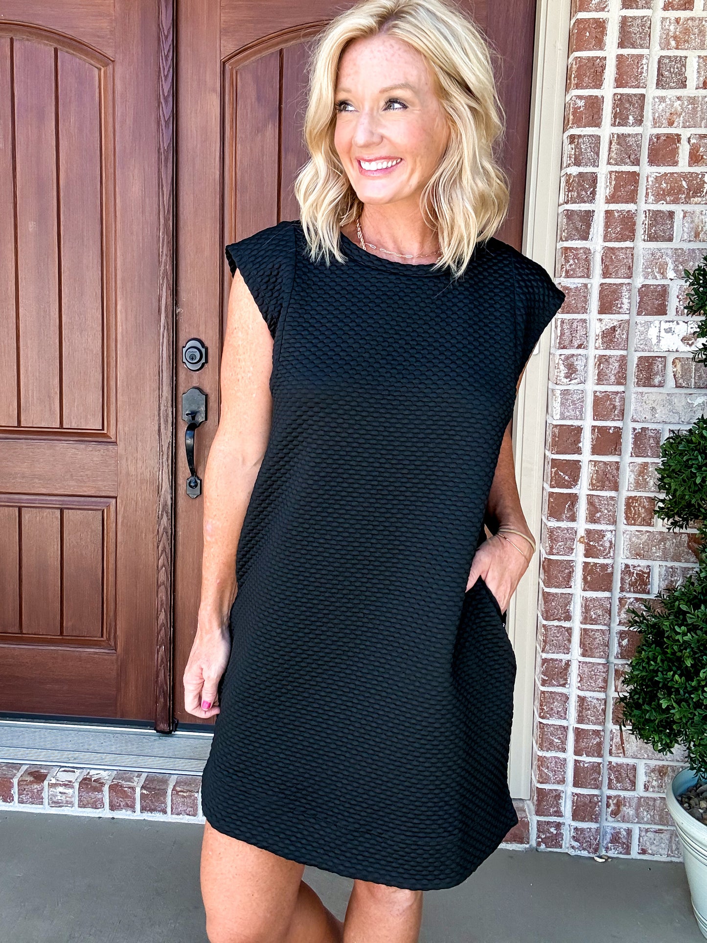 Little Black Textured Dress