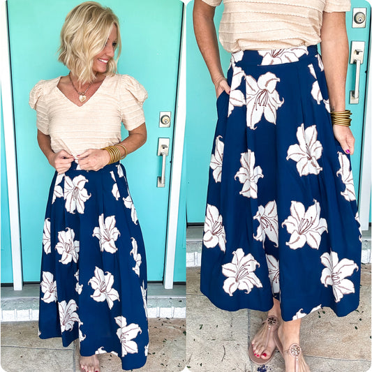 Midnight Garden Maxi Skirt *elastic waist*