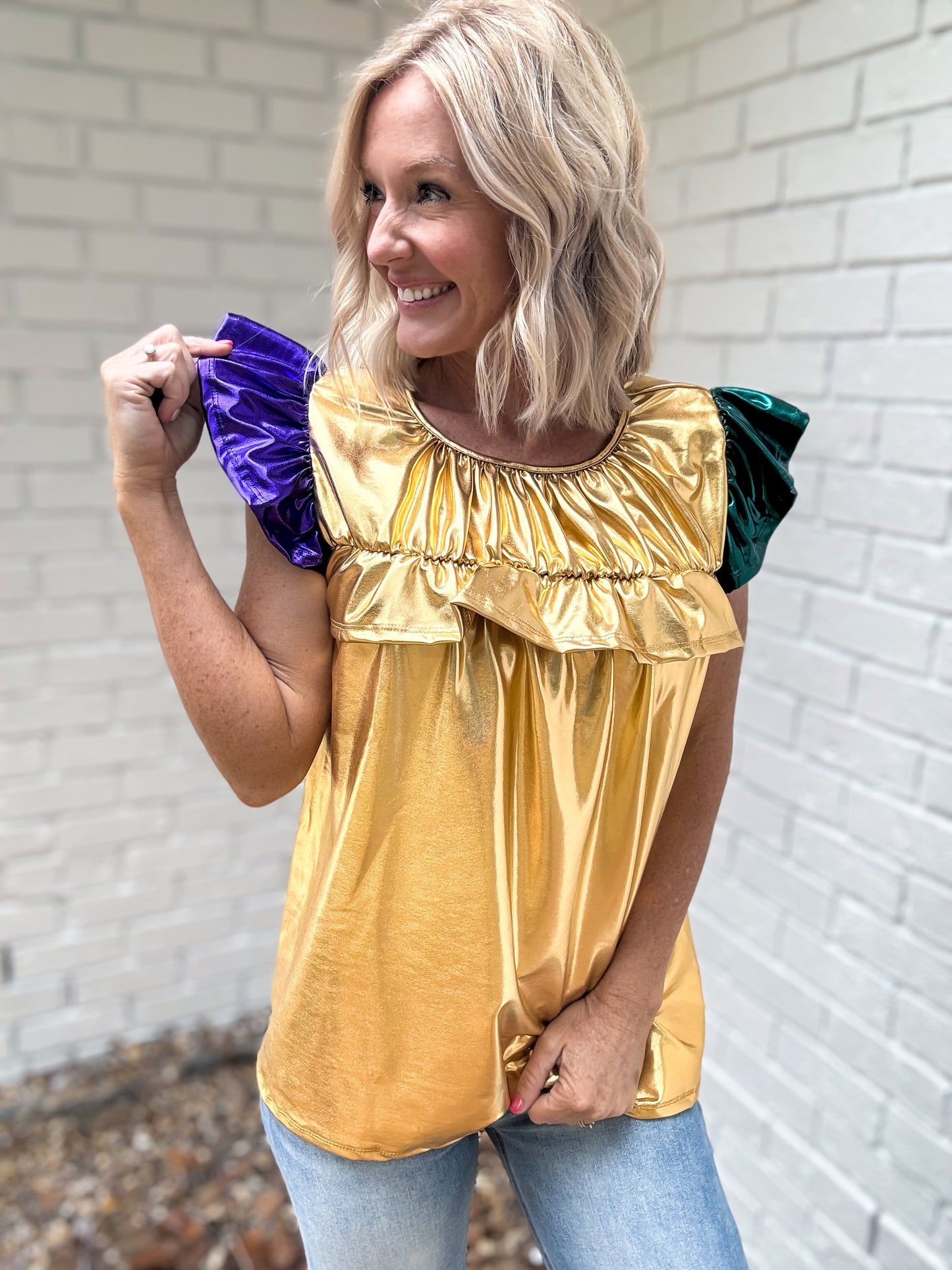 Foiled & Fun Mardi Gras Top