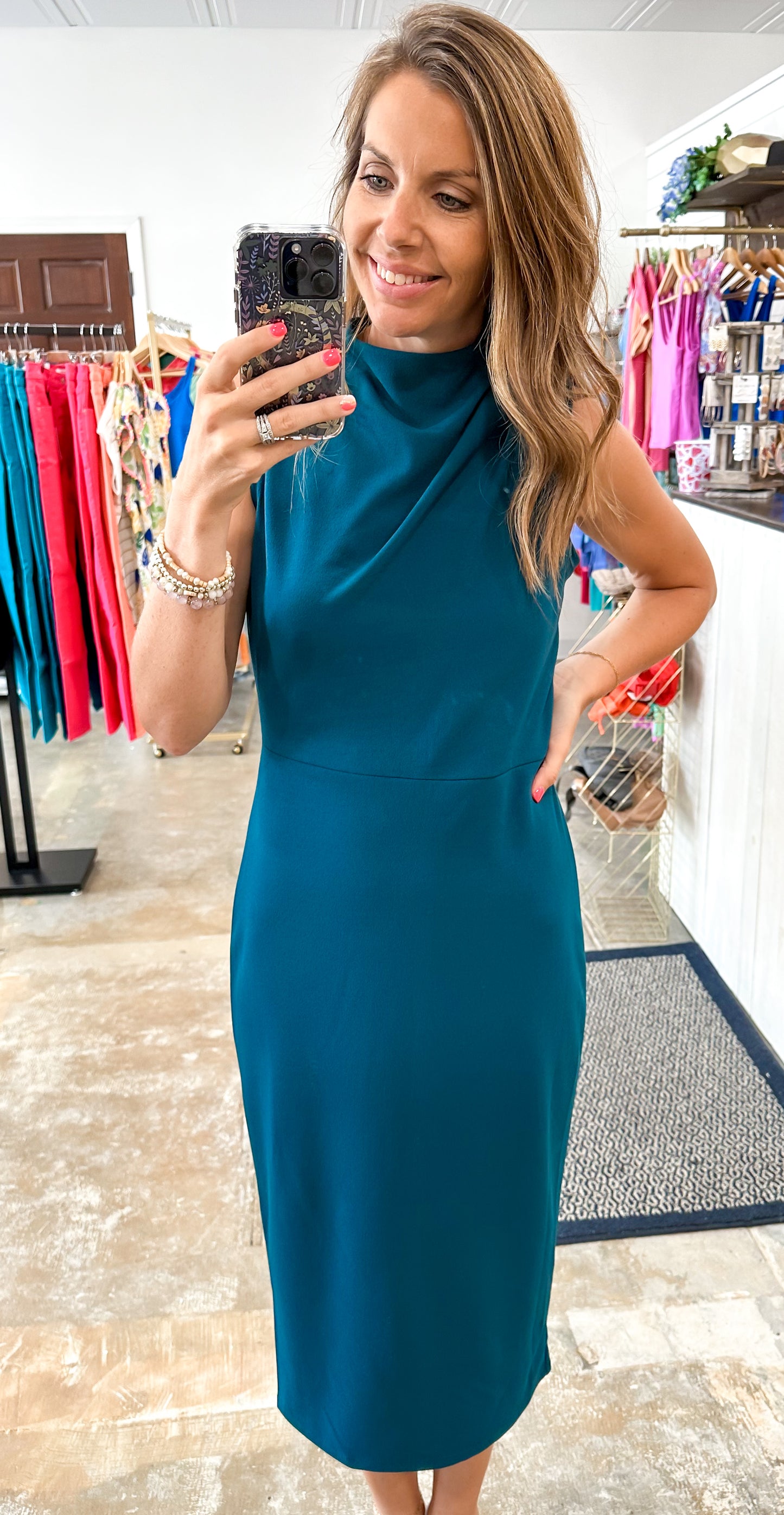 Michelle Mock Neck Midi Dress