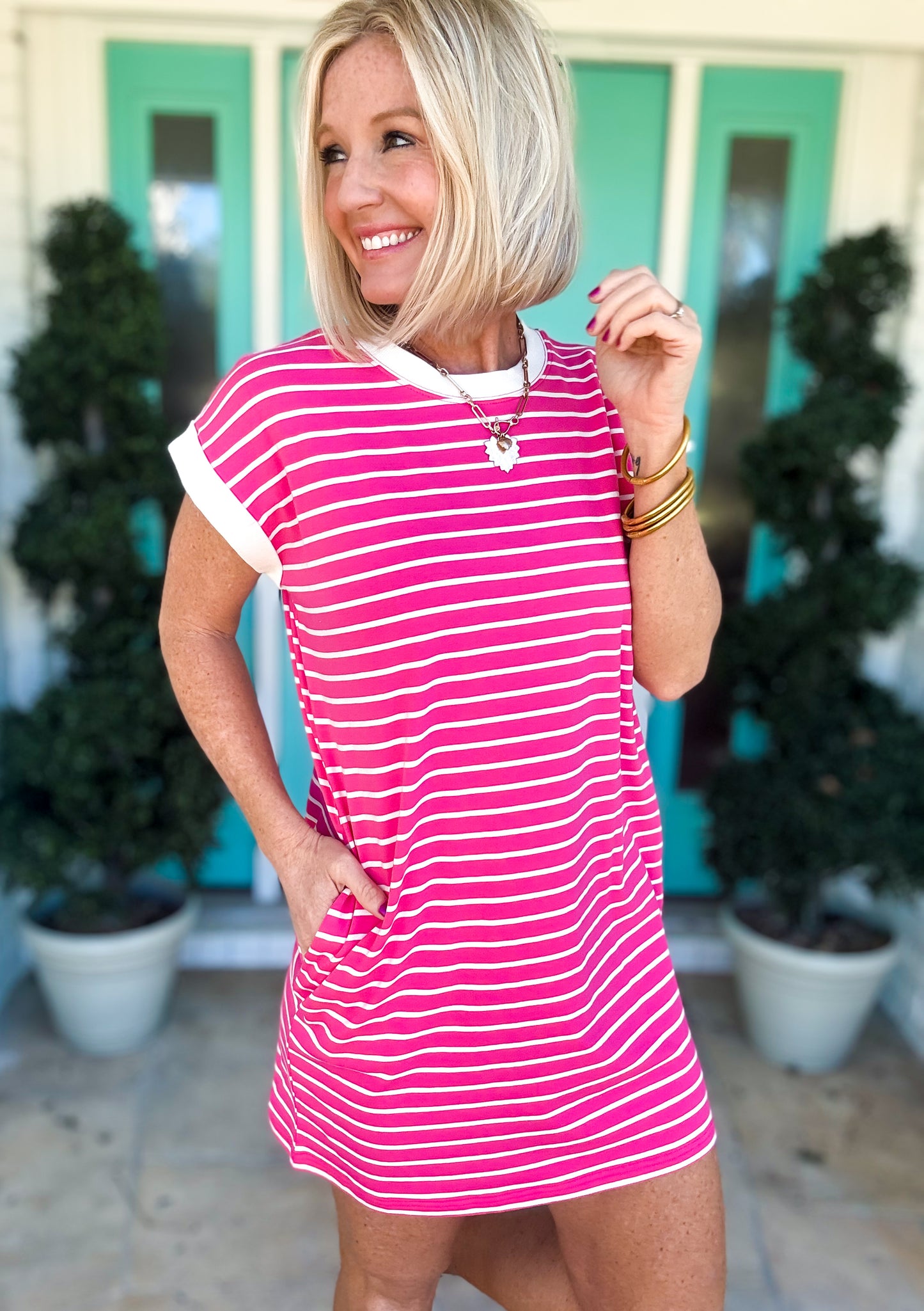 Throw On & Go Striped Dress