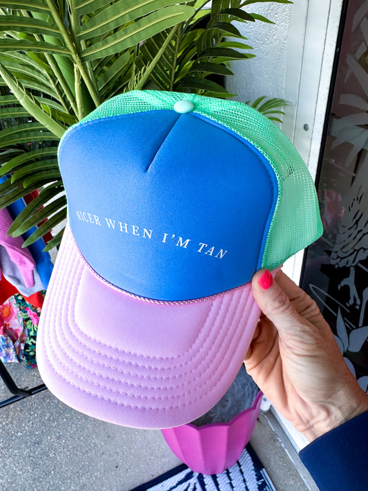 Nicer When I'm Tan Multi Trucker (Carolina Blue)