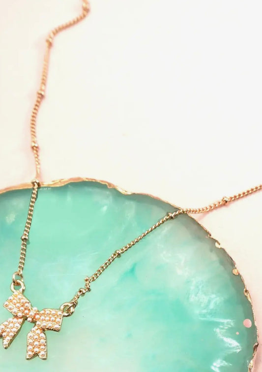 Pearl Bow Necklace