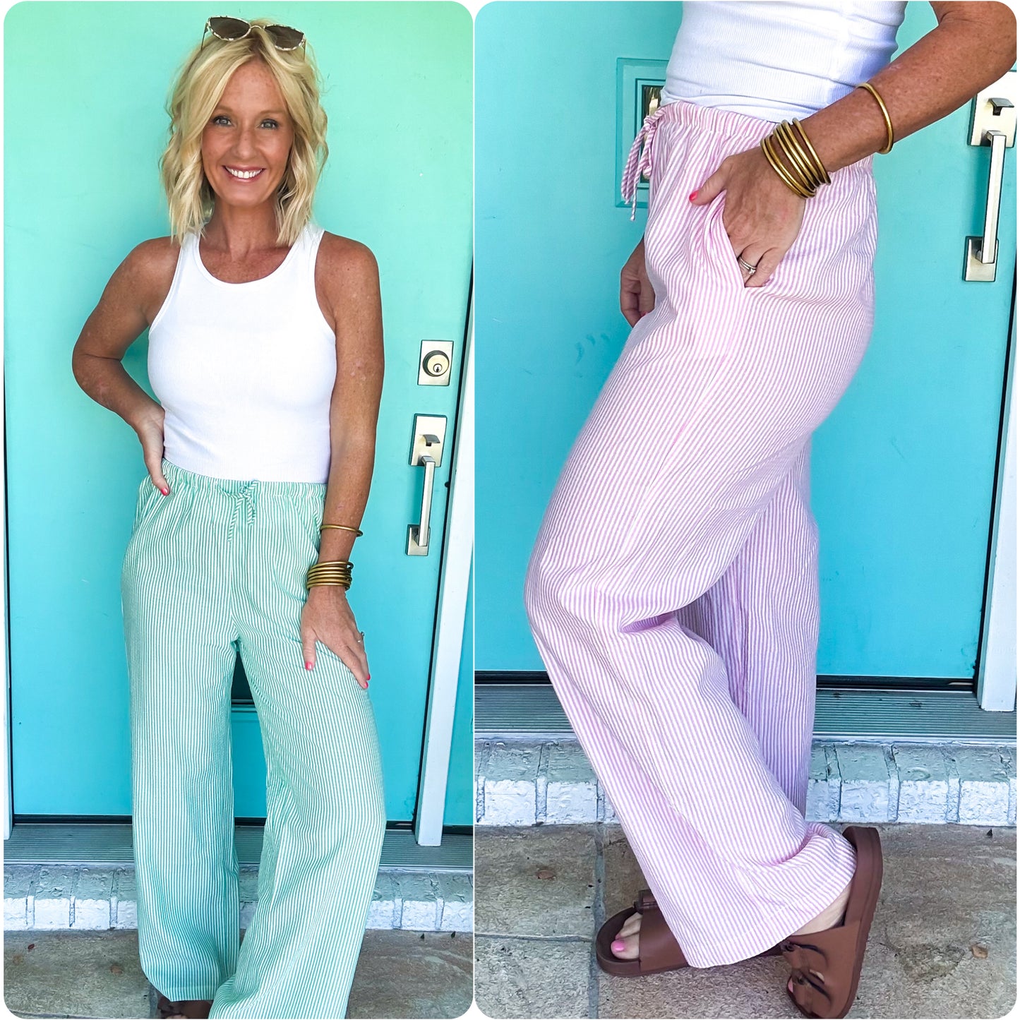 Casual Cool Wide Leg Striped Pants