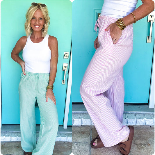 Casual Cool Wide Leg Striped Pants