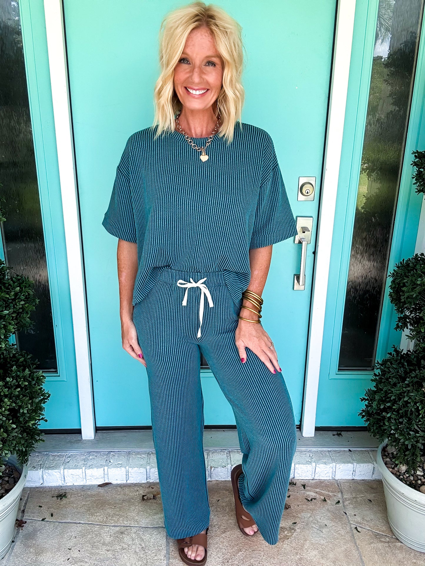 Teal Appeal Ribbed Set